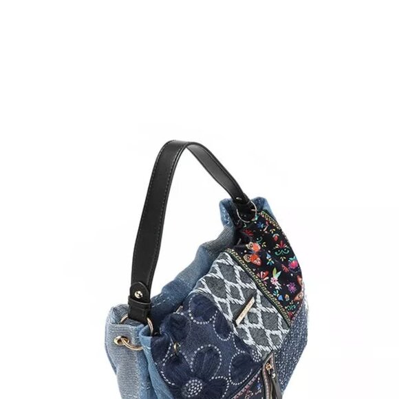 Nicole Lee USA Bosque De Amor Denim Hobo Bag‎ - Picture 3 of 11